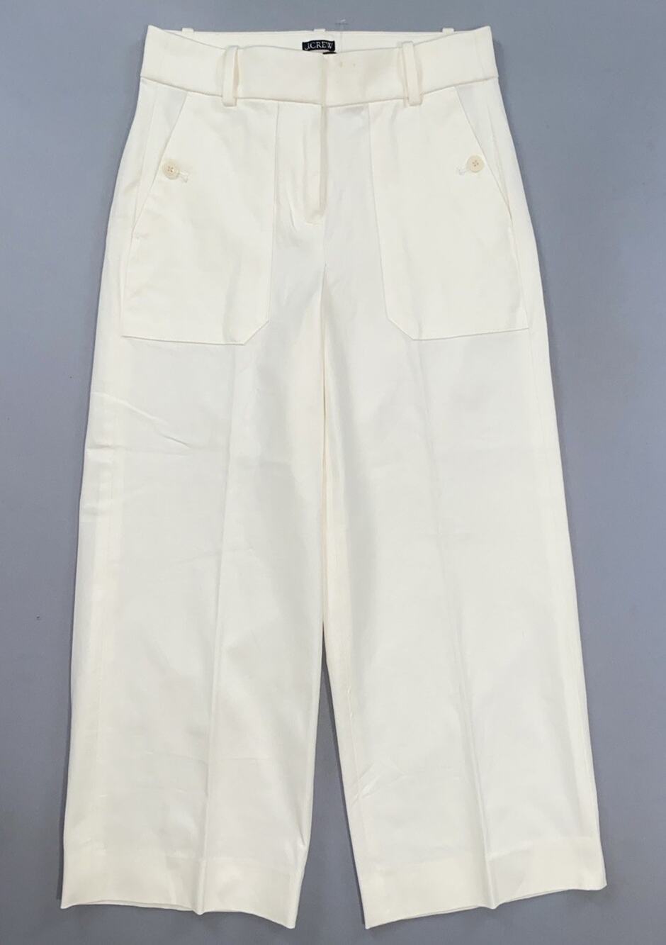 J Crew BF405 Women's Sydney Wide-Leg Crop Pants in Bi-Stretch Cotton Blend. 2P